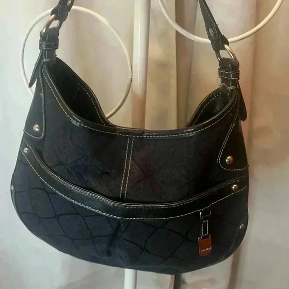 Nine West Handbags - Nine West Black Canvas Shoulder Bag